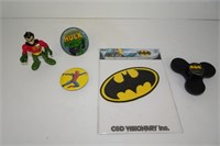 Batman Spinner,Patch,Hulk Knob,Spiderman Pin