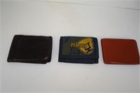 Two Flip Open Wallets,One Velcro Wallet