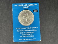 1974 Turks and Caicos Silver #20 Crown Coin