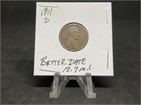 1911 D Lincoln Cent - Better Date