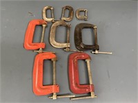 (8) C-Clamps in Different Sizes