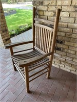 Rustic Primitive Slatted Wood Chair, 2/2