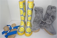 Womens Rain Boots Sz7,Fur Boots 7-8,NEW Sandals 6