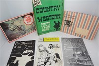 Lot of Vintage Play Bills, Books and Western Album
