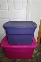Pink and Purple Sterlite Totes, Lids