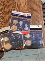 3 Presidential Dollar Coins and Medal Sets