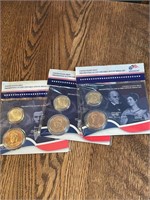 3 Presidential Dollar Coins and Medal Sets