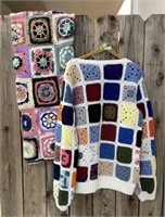 Granny Square Sweater & Lap Blanket