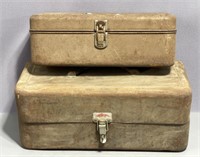 2 Rusty Metal Tackle Boxes
