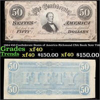 1864 $50 Confederate States of America Richmond CS