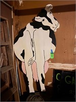 Large Wood Cow & 6 FT Wood Ladder
