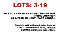 NOTICE: PICK-UP LOCATION FOR LOTS 3-19