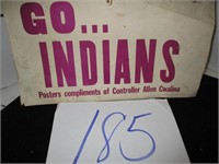 GO INDIANS CARDBOARD SIGN