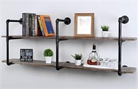 Industrial Pipe Shelves w/ Rustic Wood Accents