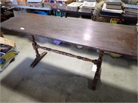 RED STICKLEY LABELED SOFA TABLE 65 X 22 X 30 T