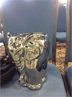 Silver elephant vase