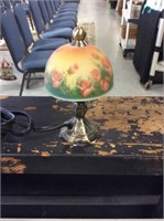 Small floral glass lamp