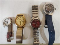 4 Watches - Swiss Army, Seiko Quartz, Timex, Boxx