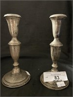 Pair of Empire Sterling Weighted Candlesticks