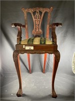Antique chippendale child's carved chair
