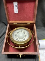 Gimbal compass in wood box