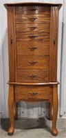(L) Wooden Jewelry  Chest w/ Drawers