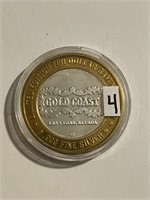 Casino $10 SILVER STRIKE Coin-GOLD COAST 999 Fine