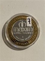Casino $10 SILVER STRIKE Coin-MAXIM 999 Fine SIlvr