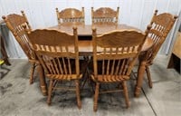(AU)Round Dining Table And Six Chairs w/