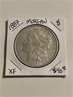 XF High Grade 1887 Morgan Silver Dollar