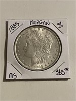 MS High Grade 1885 Morgan Silver Dollar