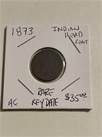 Rare Key Date 1878 Thick BRONZE Indian Head Cent