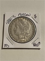 MS High Grade 1880-S Morgan Silver Dollar
