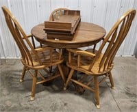 (J) Round Dining Table with two chairs and