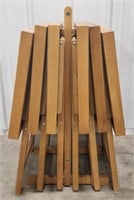 (J) Set of six wood tv trays. Measures