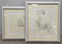(AF) Framed Winnie the Pooh Artwork Pieces.