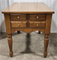 (J) Mersman single drawer end table. Measures