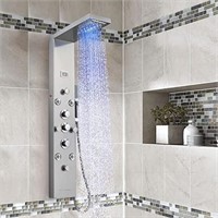 POPFLY LED Rain Waterfall Shower Panel Massage Sys