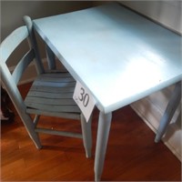 CHILD'S PAINTED TABLE & CHAIR