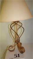 BRASS BASE ELECTRIC LAMP 17 IN