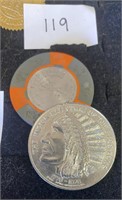 Double headed Indian coin and state line casino