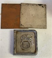 Indian seal lead bar with silver and copper