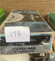 17 rounds 375 H&H mag 300 grain soft point