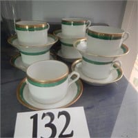 7 CUP & SAUCER SETS BY RICHARD GINORI ITALY, 1