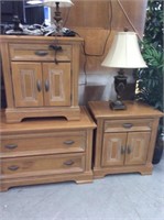 Set of two nightstands and two drawer dresser