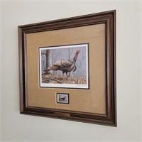 Maynard Reece Signed Arkansas Turkey Art / Stamp