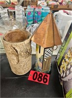 Small bird feeder & log vase