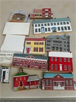 Hand Painted Wayne County Buildings Signed Phelps