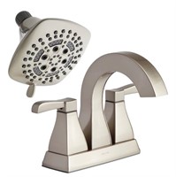 Bathroom faucet with matching shower head