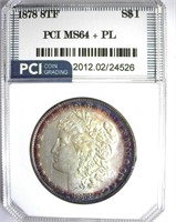 1878 8TF Morgan PCI MS-64+ PL LISTS FOR $1450